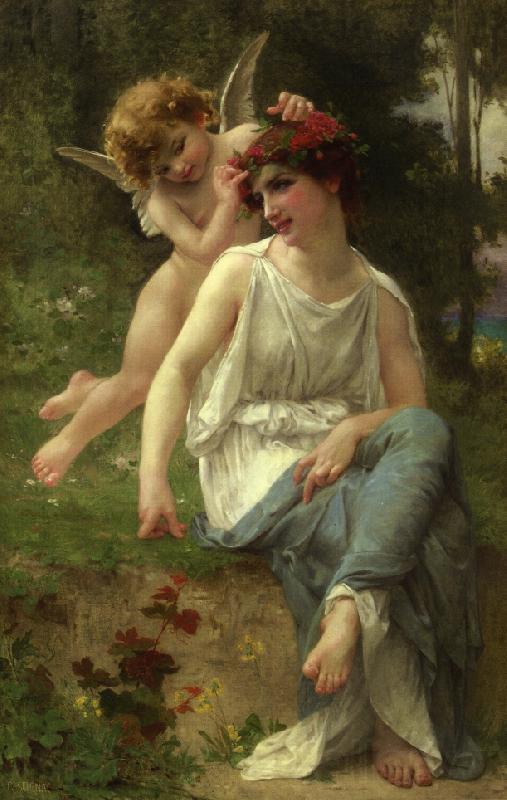 Guillaume Seignac Cupid Adoring A Young Maiden France oil painting art